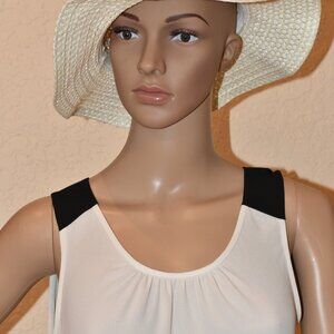 Ann Taylor LOFT Sleeveless blouse - white, gray and black -US M - NWOT